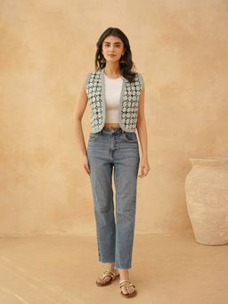 GOODHAND - Cotton Block Printed White Quilted Jacket