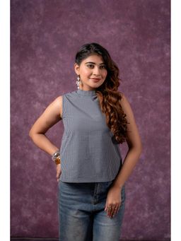 Juniper - Grey Urban Stripe Breeze Top