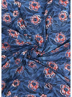 Palash - Indigo Cotton Floral Unstitched Kurta