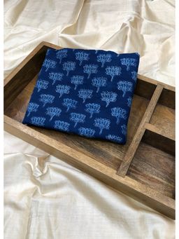 Palash - Indigo Cotton Floral Unstitched Kurta