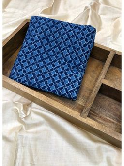 Palash - Indigo Cotton Geometric Unstitched Kurta