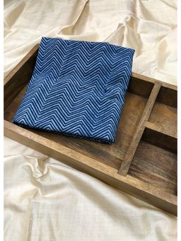 Palash - Indigo Cotton Geometric Unstitched Kurta