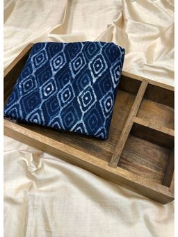 Palash - Indigo Cotton Geometric Unstitched Kurta