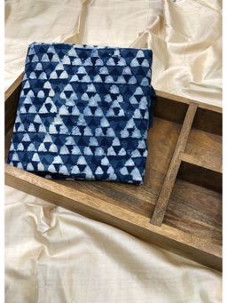 Palash - Indigo Cotton Geometric Unstitched Kurta