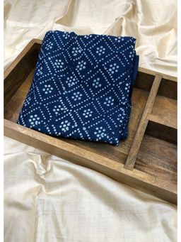 Palash - Indigo Cotton Geometric Unstitched Kurta