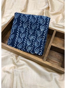 Palash - Indigo Cotton Abstract Unstitched Kurta