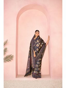 Sedora Couture - Red Jacquard Woven Saree with Unstitched Blouse