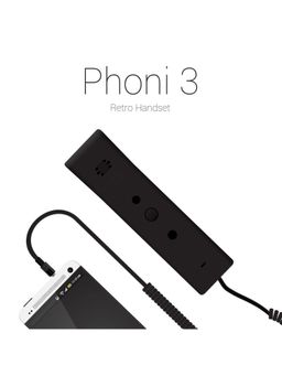 Portronics - Retro Phoni 3 Handset for calling with 3.5mm (Black)