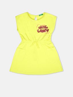 United Colors of Benetton - Girls Yellow Solid Midi Dresses