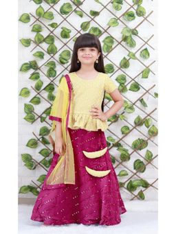 Kirti Agarwal Pret n Couture - Zari Thread Embroidered Crop Top with Lehenga and Dupatta