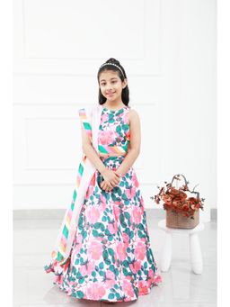 Kirti Agarwal Pret n Couture - Floral Modal Crop Top with Lehenga & Dupatta