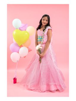 Kirti Agarwal Pret n Couture - Lehenga with Attached Dupatta & Embroidered Crop Top