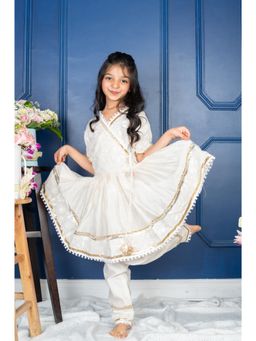 Kirti Agarwal Pret n Couture - Lace Work & Off White Embroidered Angarkha with Pant