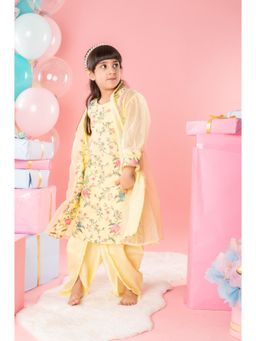 Kirti Agarwal Pret n Couture - Beautiful Floral Thread Work Kurta and Jacket with Dhoti