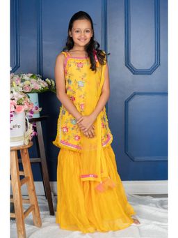 Kirti Agarwal Pret n Couture - Heavy Embroidery On Yellow Kurta with Sharara and Dupatta