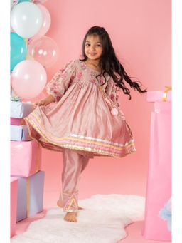 Kirti Agarwal Pret n Couture - Lace Work and Pleated Kurta with Brown Pant