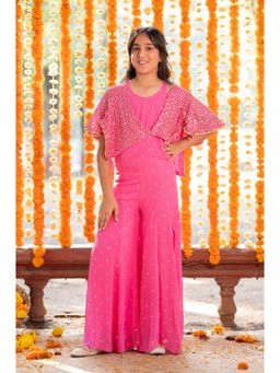 Kirti Agarwal Pret n Couture - Embroidered Pink Jumpsuit with Shrug