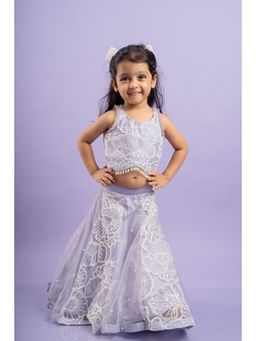 Kirti Agarwal Pret n Couture - Adorable Lavender Floral Lehenga with Crop Top