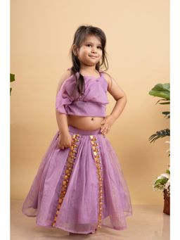 Kirti Agarwal Pret n Couture - Chic Lavender Lehenga with An Asymmetrical Crop Top