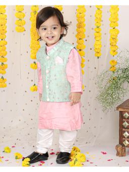 Kirti Agarwal Pret n Couture - Sequin Work Jacket with Pink Kurta and Pyjama