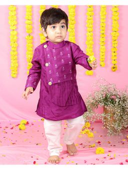 Kirti Agarwal Pret n Couture - Embroidered & Pintuck Attached Flap Kurta with Pyjama