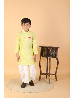 Kirti Agarwal Pret n Couture - Yellow Green Kurta with Dhoti