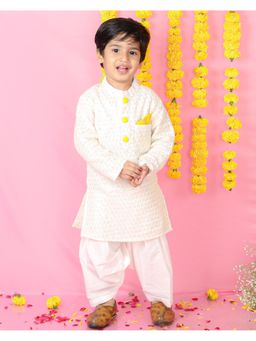 Kirti Agarwal Pret n Couture - Sequins Embroidered Off White Kurta and Patiala