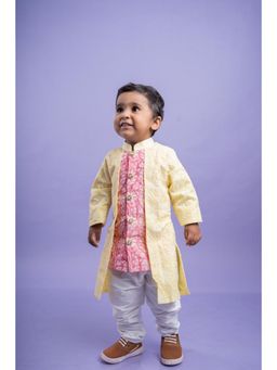 Kirti Agarwal Pret n Couture - Pink Kurta with Embroidered Jacket & Chudidar