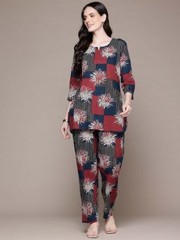 Readiprint - Straight Style Cotton Fabric Multi Color Top with Pant Co-Ord (Set of 2)