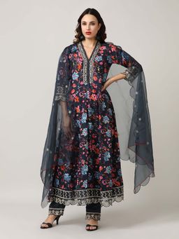 Jaipur Kurti - Flared Embroidered Kurta with Trouser (Set of 2)