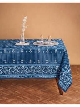 Fabindia - Indigo Atasi Printed Dabu Cotton Table Cover