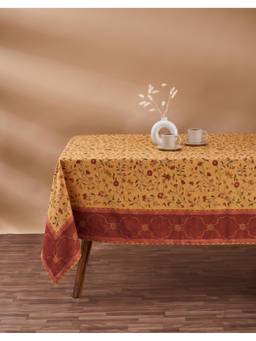 Fabindia - Yellow Ayan Printed Cotton Table Cover