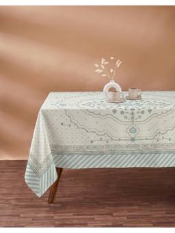 Fabindia - Light Blue Taran Printed Cotton Table Cover