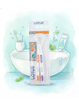 Voncasa - Multicolour Plastic Tongue Cleaners (Pack of 2)