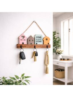 Voncasa - Multi-Color MDF + Iron Hanging Hooks