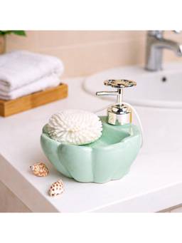 Voncasa - Blue Ceramic Soap Dispenser - 300ml