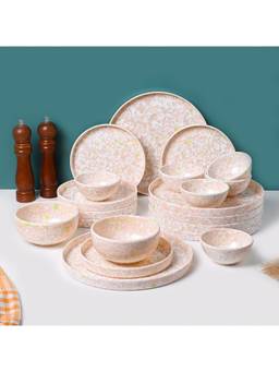 Voncasa - Blush Bloom Minto Light Pink 20 Piece Stoneware Dinner Set