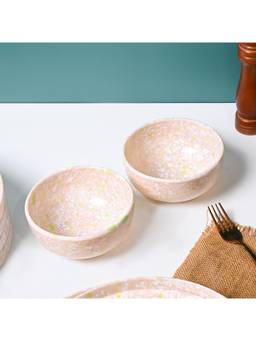 Voncasa - Light Pink Melamine Serving Bowl Pack of 2 (650ml)