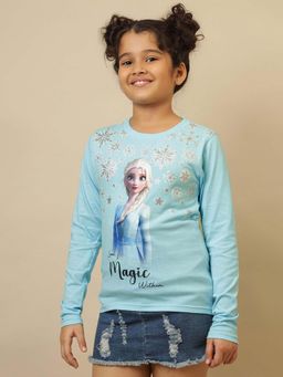 Kidsville - Official Blue Frozen Printed Regular Fit T-shirt