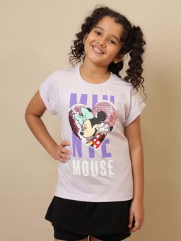 Kidsville - Official Purple Mickey and Friends Printed Regular Fit T-shirt