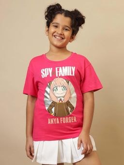 Kidsville - Official Pink Spy X Family Anya Forger Printed Oversized Fit T-shirt