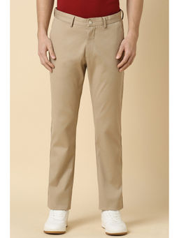 Allen Solly - Men Beige Regular Fit Solid Casual Trousers