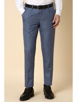 Allen Solly - Men Blue Slim Fit Solid Formal Trousers