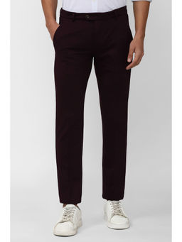 Peter England - Men Brown Solid Super Slim Fit Formal Trousers