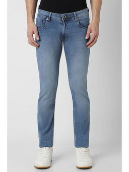 Peter England - Men Blue Mid Wash Low Skinny Fit Jeans