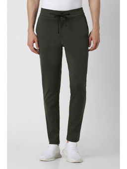 Van Heusen - Men Green Solid Slim Fit Casual Track Pants