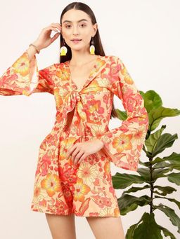 STREET 9 - Orange Printed Playsuit