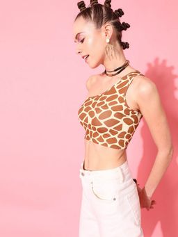 STREET 9 - Women Rust One Shoulder Crop Top