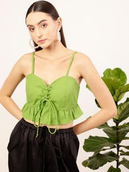 STREET 9 - Women Green Crop Top