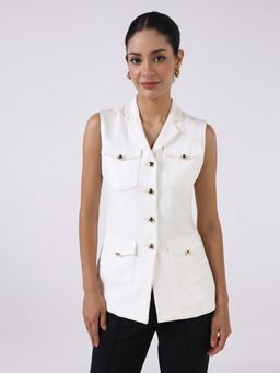 Powersutra - Women White Sleeveless Top